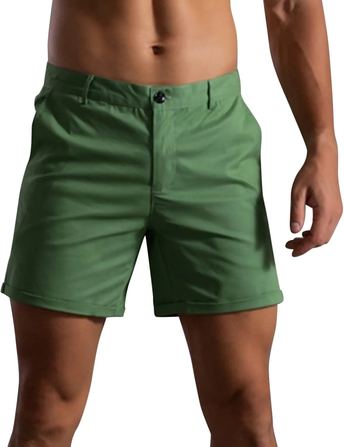 ZDOO Mens Flat Front Shorts Straight Leg Short Dress Pants Slim Fit Stretch Chino Shorts Business Casual Walk Shorts