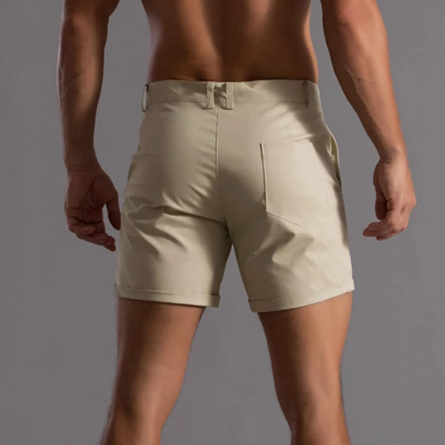 ZDOO Mens Flat Front Shorts Straight Leg Short Dress Pants Slim Fit Stretch Chino Shorts Business Casual Walk Shorts