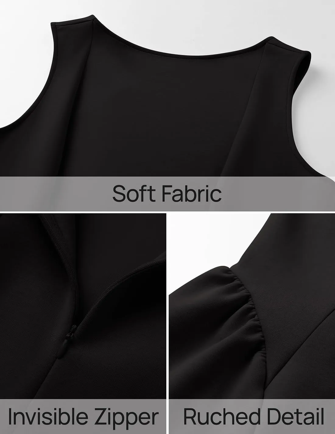 ZESICA Women's 2025 Summer Sleeveless Cocktail Mini Dress Boat Neck Backless Swing A Line Wedding Club Party Short Dresses